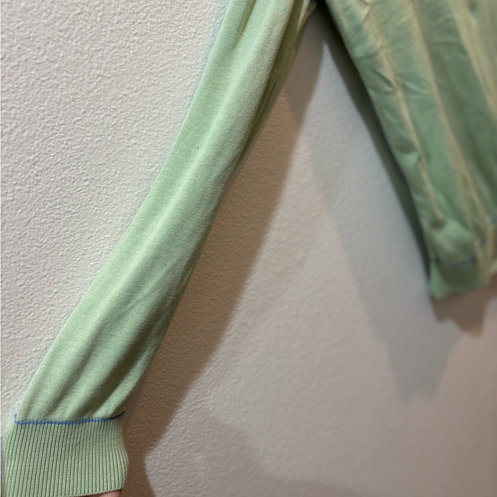 Peter Millar Women’s Silk Cotton Quarter Zip Sweater – Mint Green – Size M - Picture 8 of 12